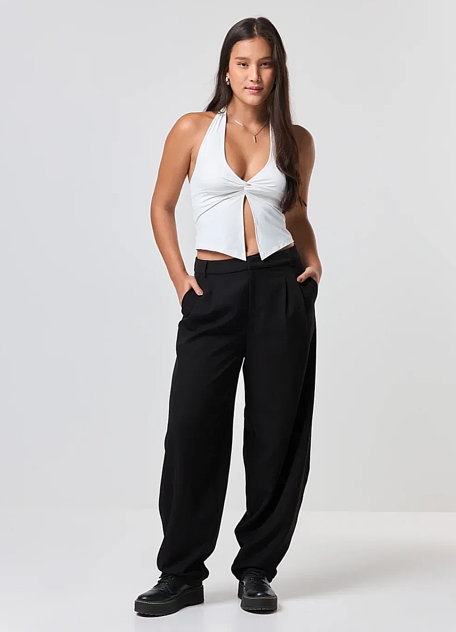 blusa frente única poliamida abertura