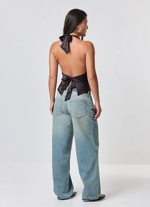 blusa cetim frente única degagê