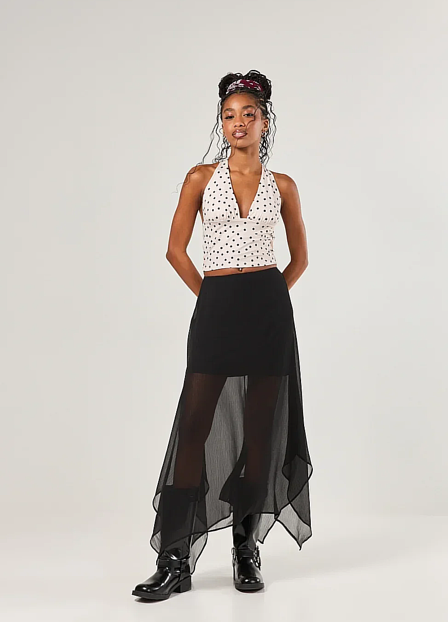 blusa frente única poá