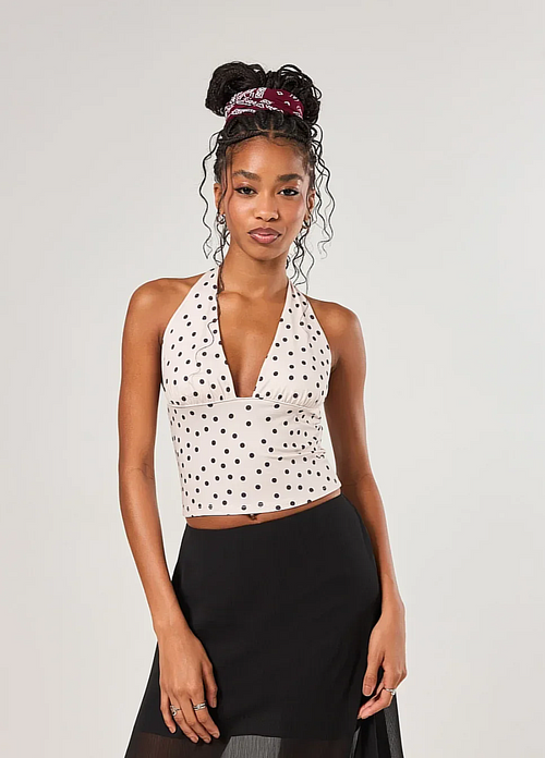 blusa frente única poá